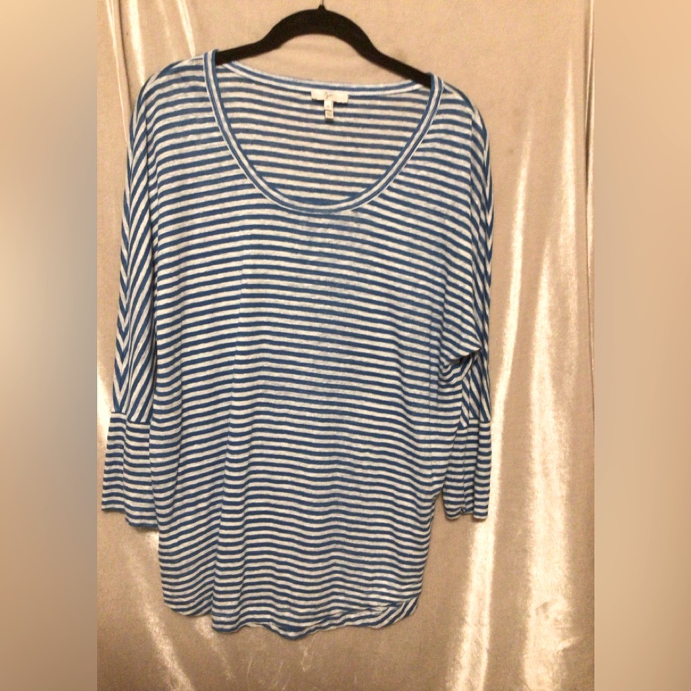 Joie Linen  nautical ,sailor ,stripped    Light weight summery Blouse Sz M